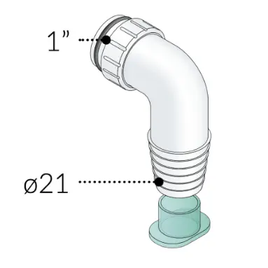 Curvetta per Lavatrice in PP c/Dado Ø1"