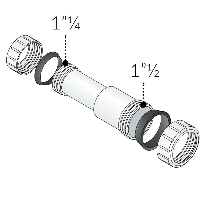 Manicotto Ridotto Ø1"1/2 x 1"1/4 in PP per Cannotto