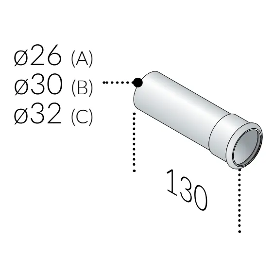 Prolunga per Sifone in Ottone Cromato
