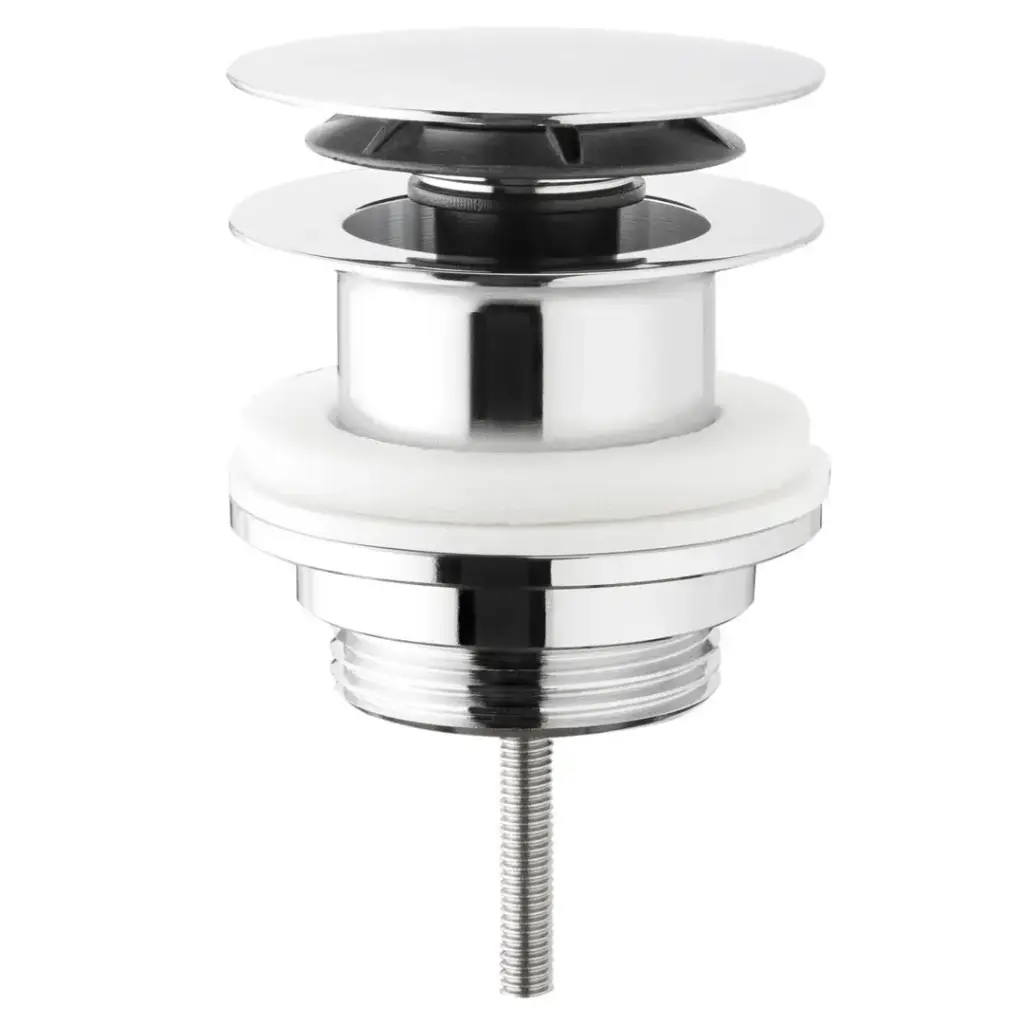 Piletta Clicker in Ottone Cromato Senza Troppo Pieno Controdado H.25