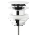 Piletta Clicker in Ottone Cromato Senza Troppo Pieno Controdado H.25