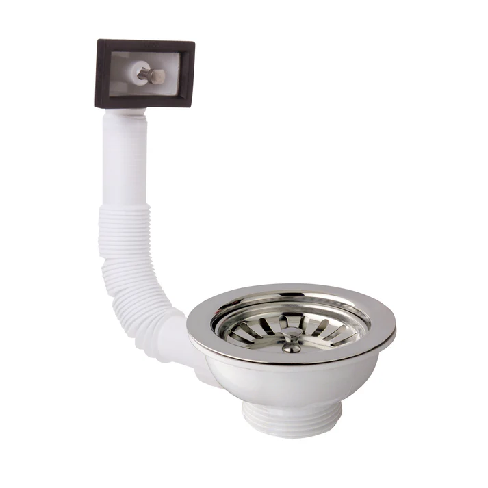 Piletta per Lavello in PP Con Troppo Pieno con Tappo Foro Ø90 Pic Nic