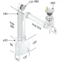 Sifone Salva Spazio in ABS per Lavabo con Piletta Clicker in Ottone Con Troppo Pieno