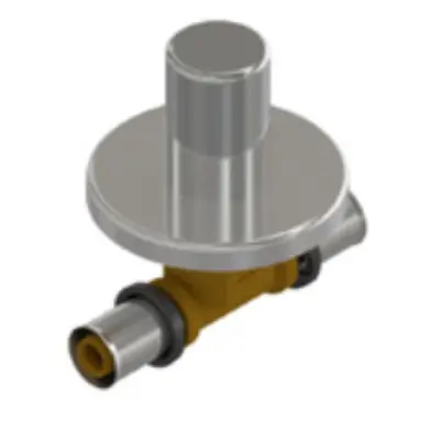 Rubinetto da Incasso a Vitone In Ottone con Raccordi a Pressare e Cappuccio Cromato (Ø16)