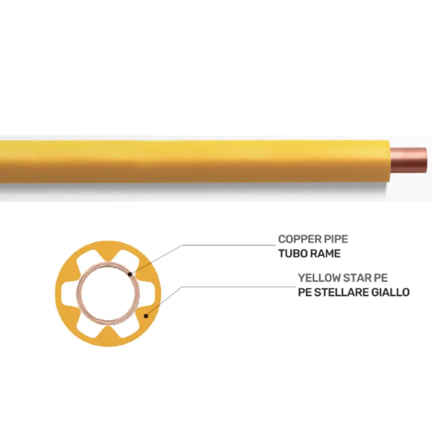 Tubo Rame per Gas con Guaina Stellare sp.1mm (12 sp.1mm)