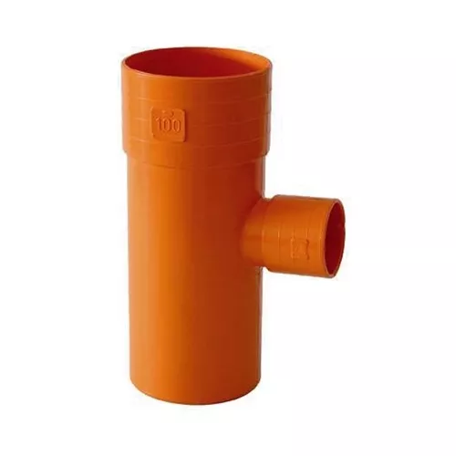 Braga Ridotta a 90° PVC Rosso (Ø100/40)