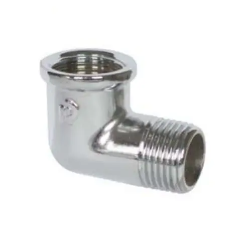 Gomito MF Ottone Cromato (3/8")