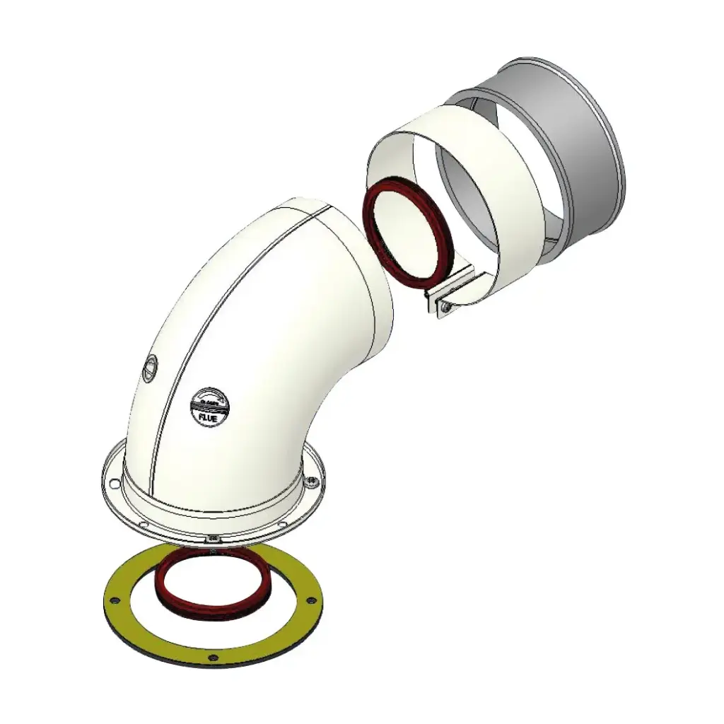 Curva Flangiata a 90° con Ispezione in Alluminio
