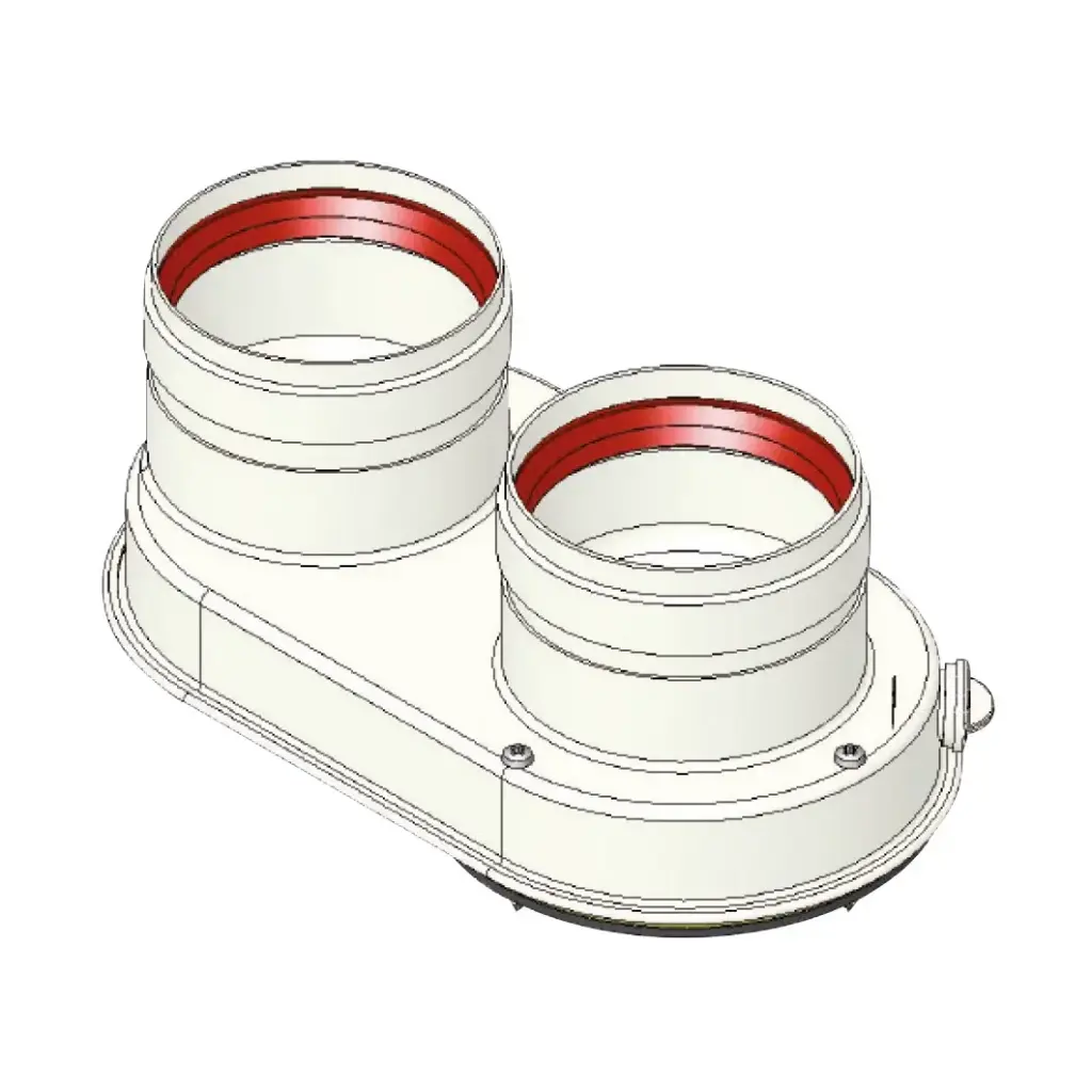 Sdoppiatore per Aspirazione/Scarico Ø80 con Ispezione 