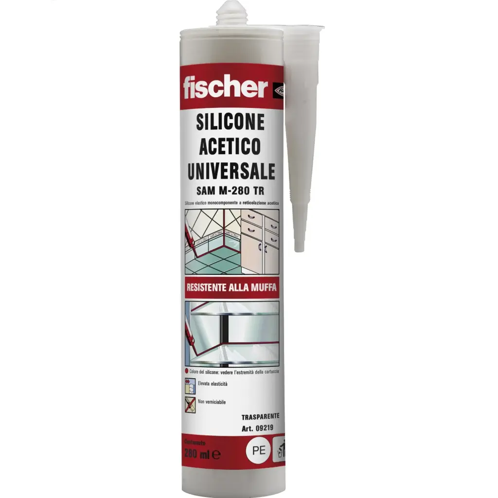 Silicone Multiuso Acetico per Interni ed Esterni - Fischer (Trasparente)