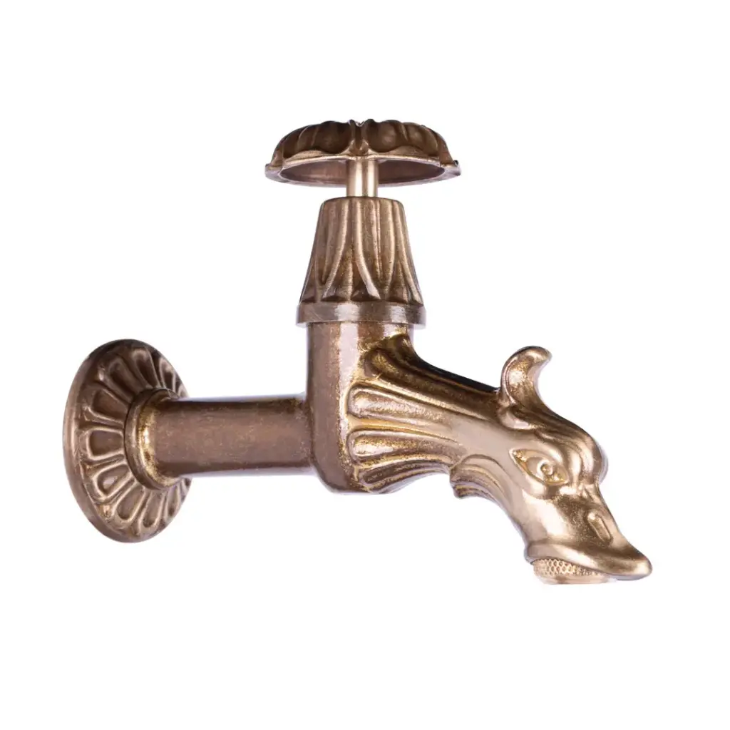 Rubinetto Artistico a Vitone in Ottone Bronzato