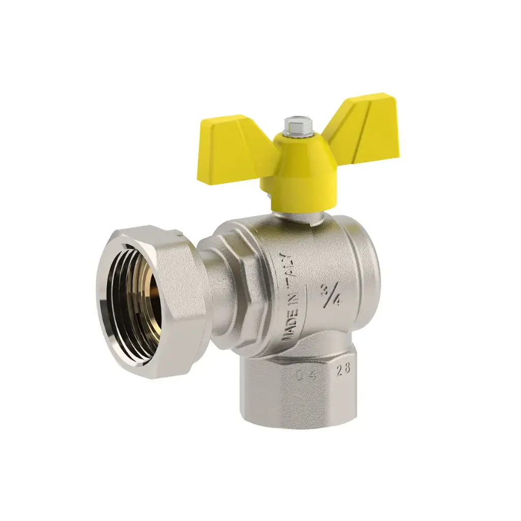 Valvola a Sfera FF a Squadra con Dado Girevole per Gas