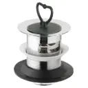 Piletta Sifonata con Troppo Pieno in Ottone Cromato con Tappo