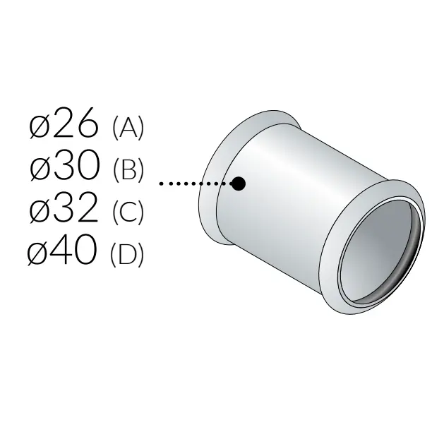 Manicotto per Cannotto in Ottone Cromato (Ø32)