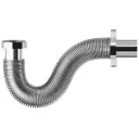 Tubo di Scarico per Sifone Flessibile Estendibile in Acciaio Inox 30/45cm. Ø1"1/4x32