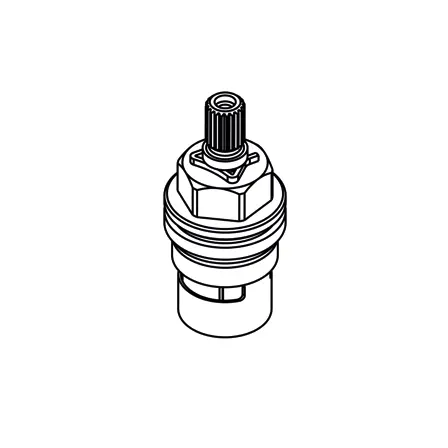 Vitone Ceramico Ø1/2" con Filettatura per Rosone - Attacco Broccia 8x20 Denti (DX - Acqua Fredda)