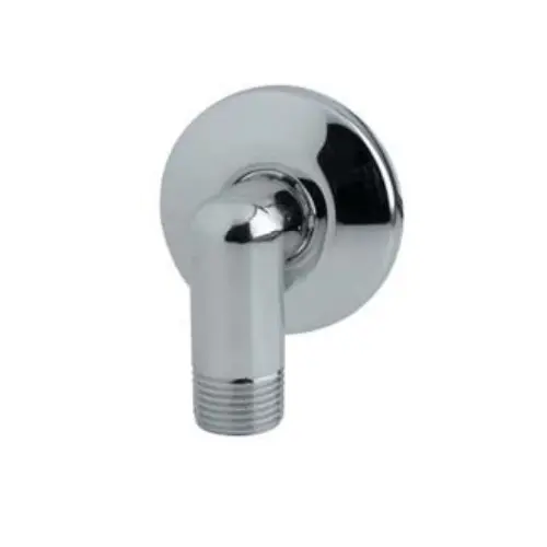 Gomito MM Ø1/2" Cromato Lucido Ottone con Rosone