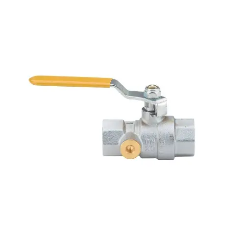 Valvola a Sfera FF con Presa Pressione per Gas con Leva Lunga (3/4")