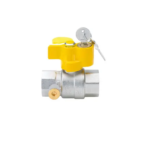 Valvola a Sfera FF con Presa Pressione per Gas con Serratura (3/4")