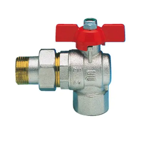 Valvola a Sfera MF Bocchettonata a Squadra Leva Farfalla (1/2")